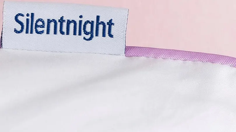 An image of Silentnight Wellbeing Lavender Scented pillow manufacturer tag.