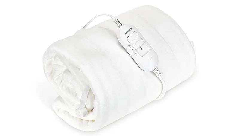 An image of a rolled electric blanket.
