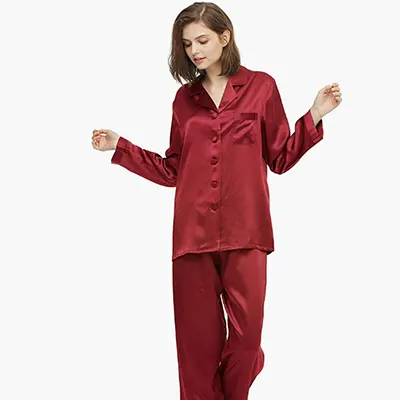 A product image of LilySilk 19 Momme Full Length Silk Pajamas Set