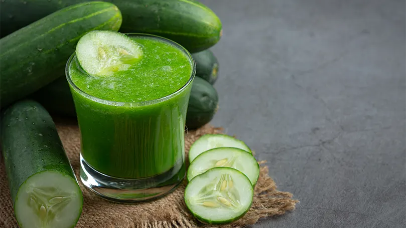 An image of a glass of cucumber juice.