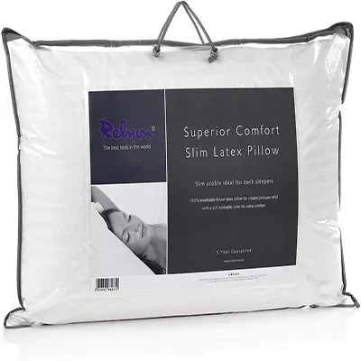 a product image of Relyon Superior Comfort Slim Latex Pillow.