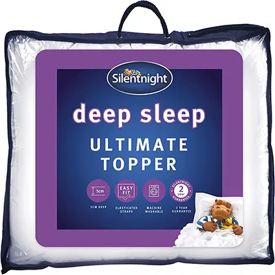 Product image of Silentnight Deep Sleep Ultimate mattress topper in a package.