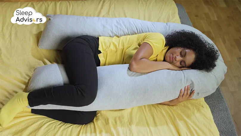our reviewer sleeping with Review of Kally U-Shaped Pillow