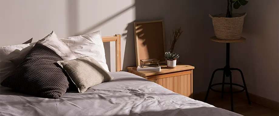 Beautifully lit bedroom