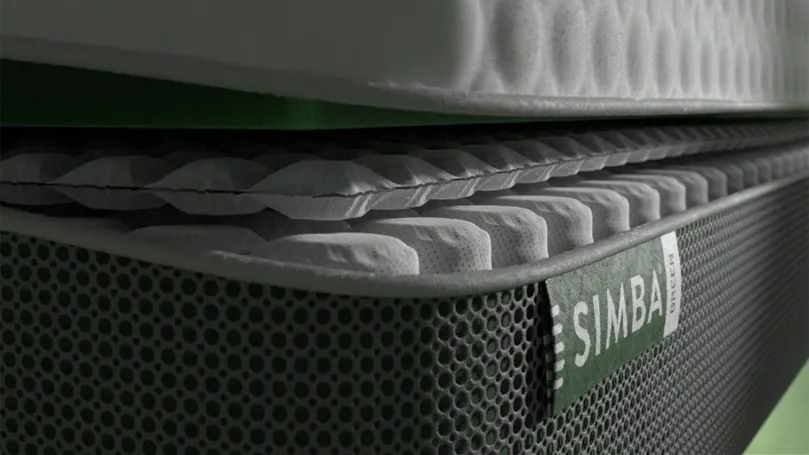 Close up shot of the Simba GO hybrid mattress pocket springs