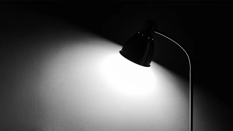 An image of SAD lamp glowing in dark.