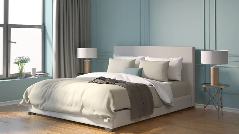 An image of a new bed inside of a bedroom