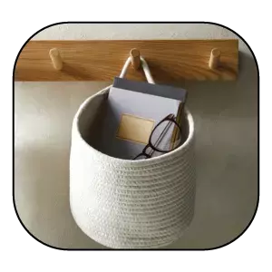 product image of Cotton Rope Wall Basket Cream by Dunelm.