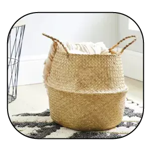 An image of Natural Belly Storage Basket by Dunelm.