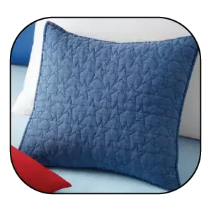 An image of Quilted Star Cushion by Dunelm.