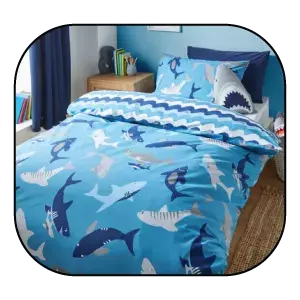 product image of Sharks Duvet Cover and Pillowcase Set by Dunelm.
