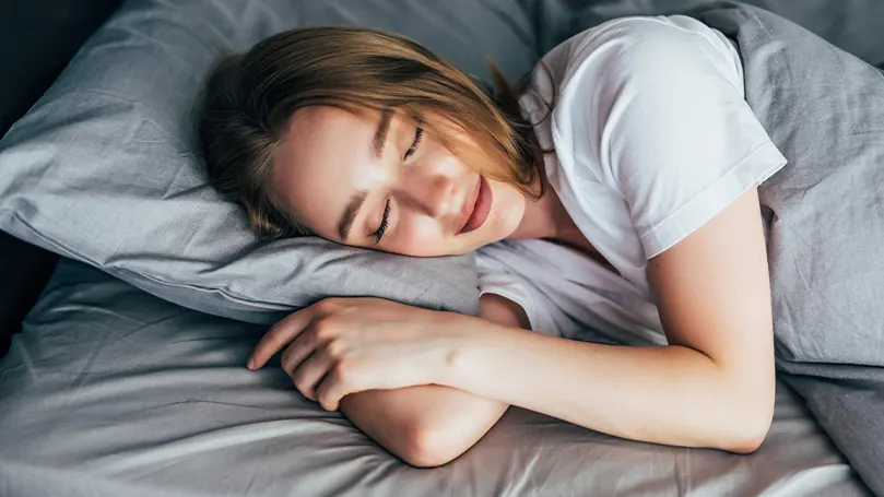 An image of a woman sleeping.