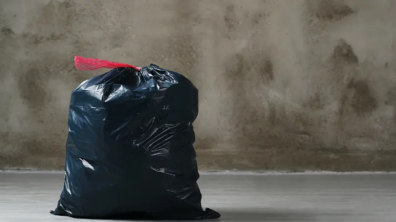 An image of a trashbag filled with waste