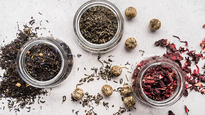 An image of different herbal teas