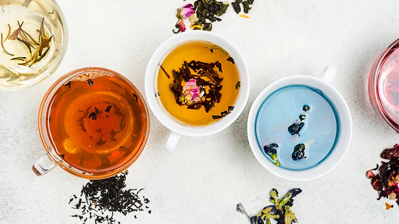An image of three different herbal teas