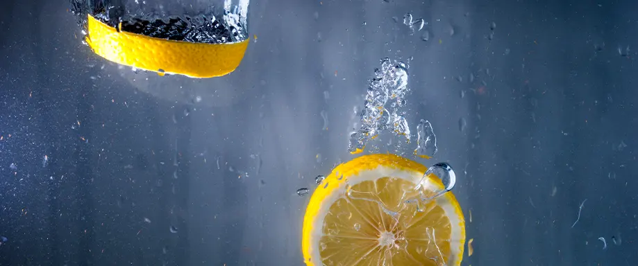 Lemon slices in water