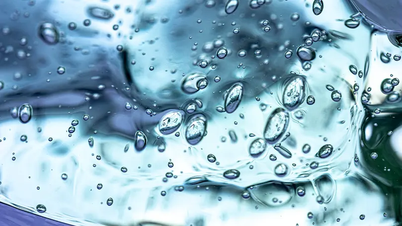 A close up image of water drops