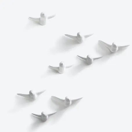 Ceramic-Birds-Wall-Decoration-in-Large-White-8Pcs