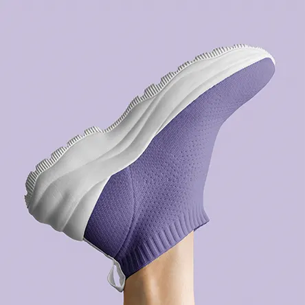 Woman's purple shoe