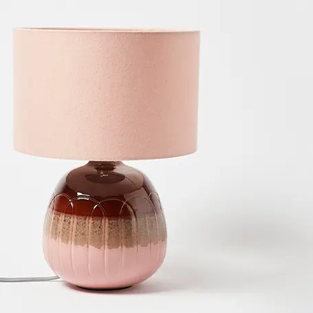 Mahina Pink Ceramic Desk Table Lamp Shade