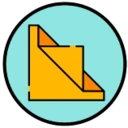 An icon depicting a foldable design