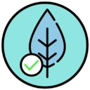 An icon depicting a leaf indicating hypoallergenic properties