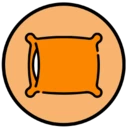 An icon depicting a non-removable pillowcase