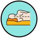 An icon depicting the product is side sleeper friendly