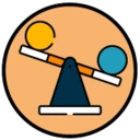 An icon depicting a non seesaw