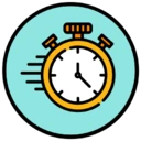 An icon depicting a stopwatch