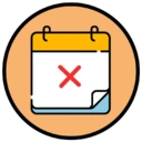 An icon depicting no trial or warranty