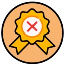 An icon depicting no warranty