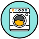 An icon depicting a washing machine, illustrating a product that is suitable for machine washing