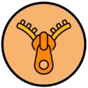 An icon depicting negative properties of a zipper