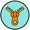 An icon depicting a zipper