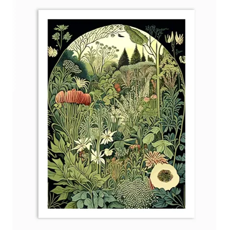 Bodnant Garden, United Kingdom Vintage Botanical Art Print