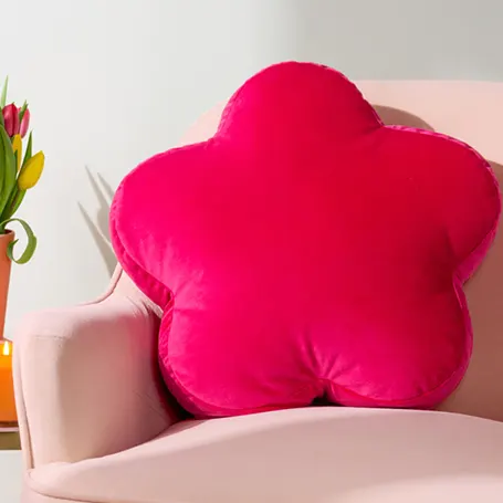 Flower-Velvet-Reversible-Cushion-Hot-Pink