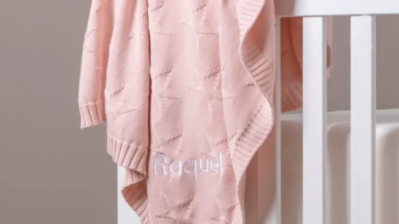 Personalised-Pink-Star-Jacquard-Blanket