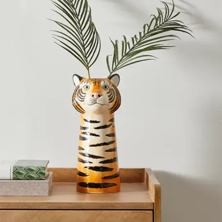 Ceramic Tiger Head Vase