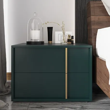 Green Manufactured Wood Bedside Table