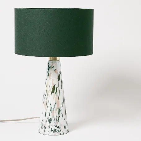 Green Glass Table Lamp Large