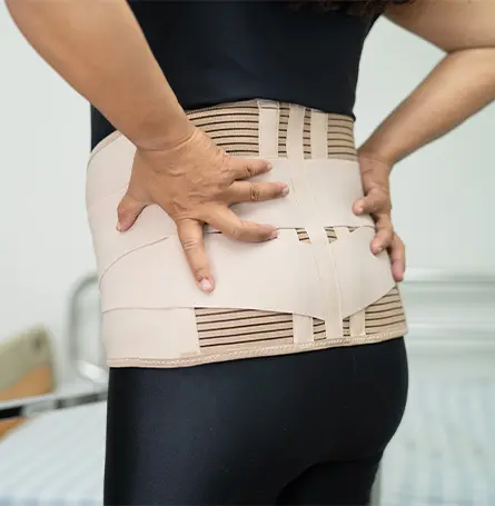 An image of a person wearing a back support belt