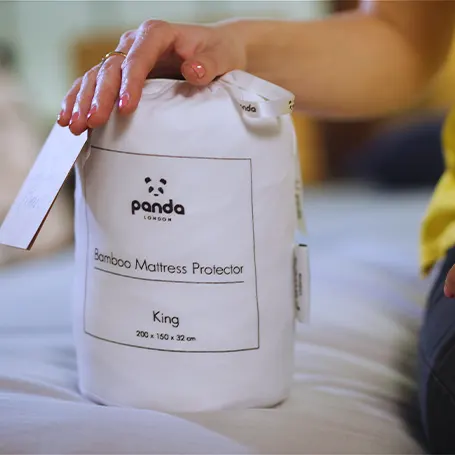 Panda Bamboo mattress protector in a pack