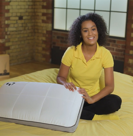 TSA presenter with Panda hybrid bamboo pillow