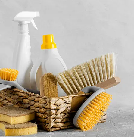 An image of different cleaning supplies
