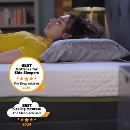 An image of the Emma Luxe Cooling mattress with the TSA badge for best cooling mattress